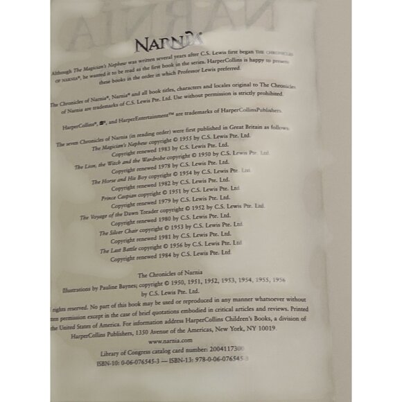 The Chronicles Of Narnia Book Cover Poster "The Original Novels By C.S. Lewis" W - Picture 4 of 7